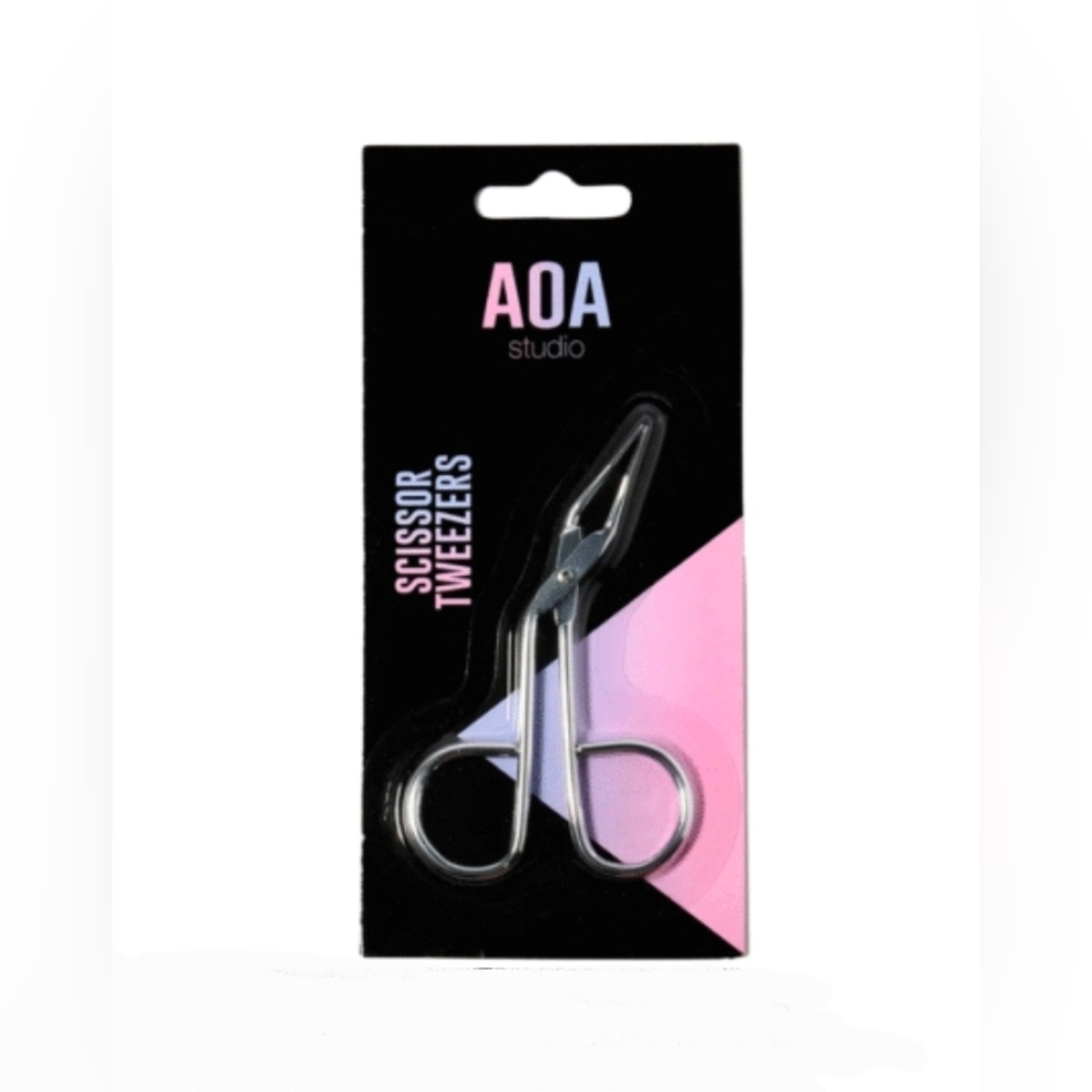 Pink & Black Scissor Tweezers - Stainless Steel BNIB